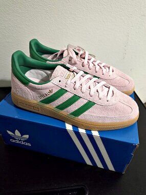 adidas Handball Spezial W JR7347 Clear Pink Green Gum Suede Women's 7